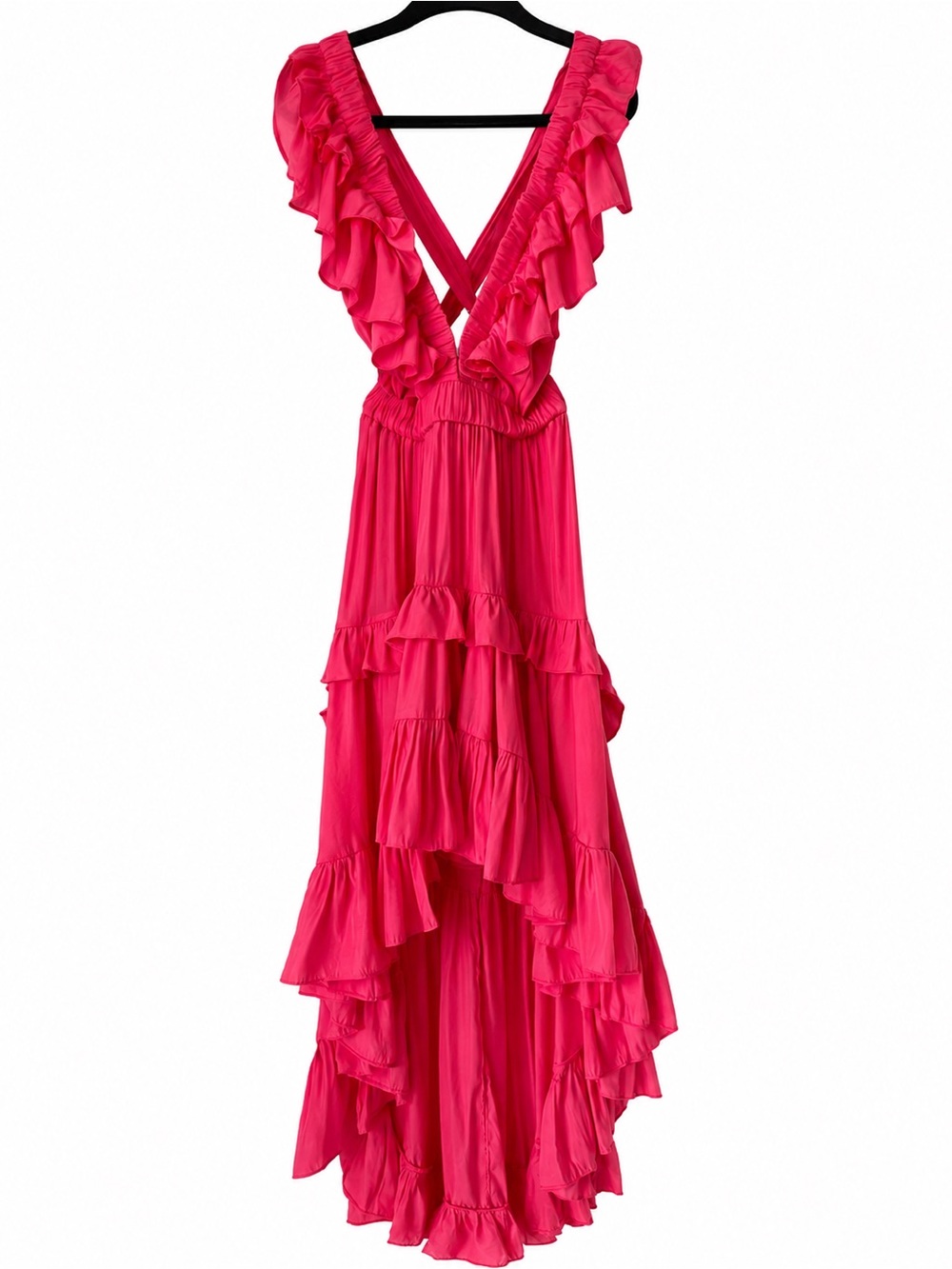 DO+BE Hot Pink Ruffled V-Neck High-Low Dress | Summer | Birthday | Vacation